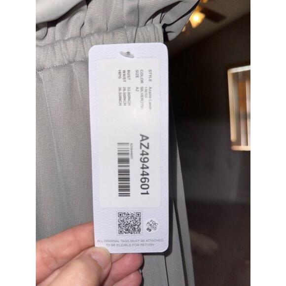 Women's Azazie A2 Grey Halter Maxi Dress - Picture 4 of 4